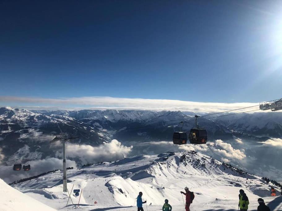 Ferienhaus Zillertal Panorama Blick Balkon Sauna Zellberg Exterior foto